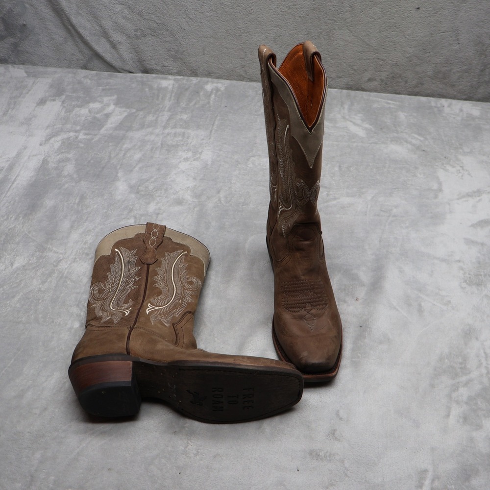 Idyllwind Women 7.5 Western Boots Brown Leather Embroidered Square Toe IHWSP21P1